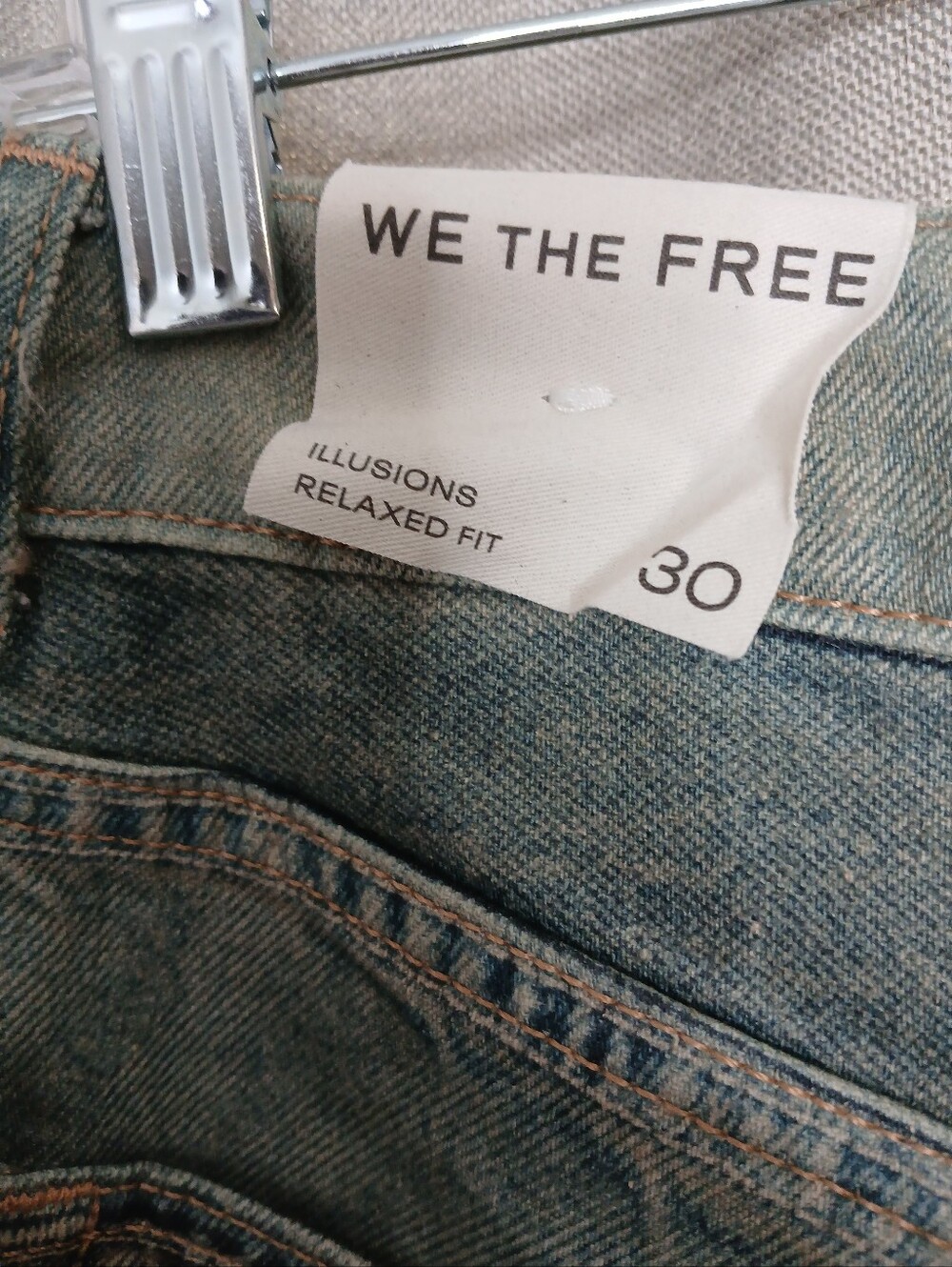 NWT FREE PEOPLE X WE THE FREE ILLUSION RELAX FIT JEANS- SIZE 30 - Picture 8 of 9